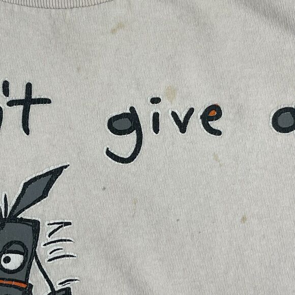 90s Y2K I Don't Give A Rat's Ass T-Shirt 2XL Gray Donkey Funny Unisex DEFECT - Picture 7 of 7